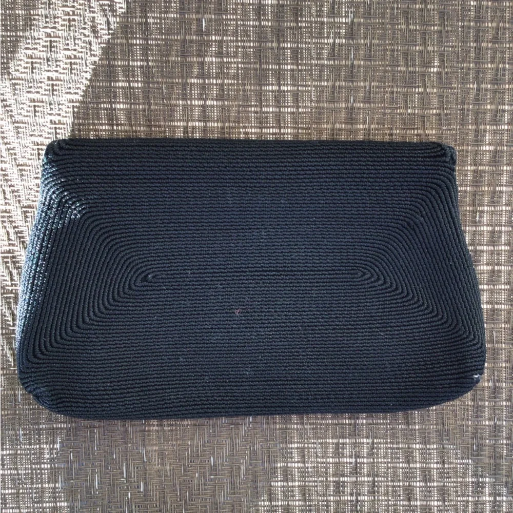 Corde Vintage Black Woven Clutch Bag